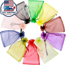 100Pcs Organza Gift Bags 3x4 Inch Sheer Drawstring Jewelry Favor Pouches