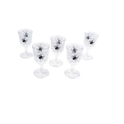 Spinnennetz Kelche Glas 6 im Pack Halloween Geschirr - Bild 1 von 4