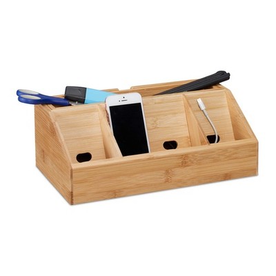 Relaxdays Bambus H x B x T: ca. 11 x 30 x 17,5 cm inklusive Handyhalter auch als