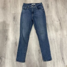 Levis 721 High Rise Skinny Jeans Women’s 26 Dark Wash Stretch Denim