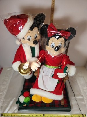 Telco Disney Mickey & Minnie Claus Rocking Knitting X-mas Motionette Animated 