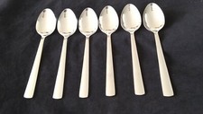 6 Heavy table SPOONS Stainless Steel 7" long by1 3/4 inch Wide Great Quality Six