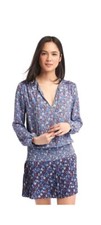 Gap Mix print long sleeve mini dress, Blue Floral  SIZE L