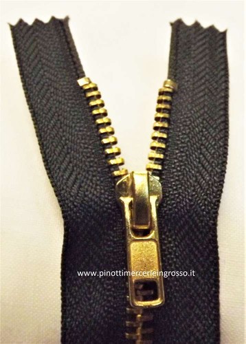 LAMPO JEANS CERNIERE CM 18 - IN OTTONE - PACCO DA 10 CERNIERE - ALTA QUALITA' - Picture 9 of 12