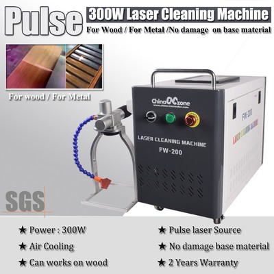 300W Pulsed Laser Cleaning Machine For Wood Cleaning & Rust/Oil/Paint Removal