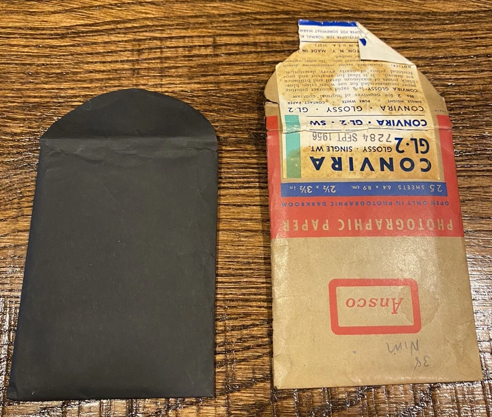 Papel fotográfico vintage 1956 Ansco Convira GL-2 11 hojas 2,5 x 3,5 abierto 7284 Foto 4 de 4