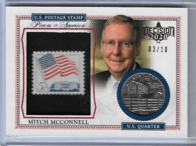 RARE 2020 DECISION SENATOR MITCH MCCONNELL STAMP / QUARTER CARD 03/10 ~ #POA-52