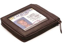 RFID Blocking Genuine Leather Men's Bifold Wallet Credit Card Holder Zip Around