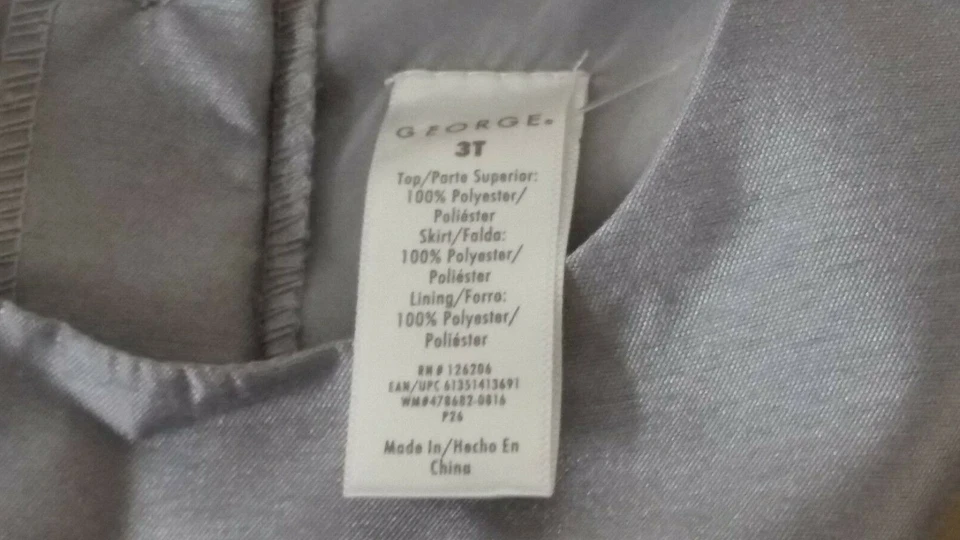 Vestido George Girls prata 3t férias sem mangas usado - Imagem 2 de 2