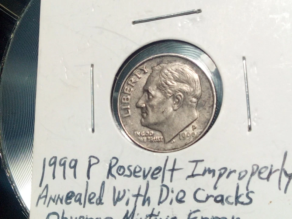 Mint Error Coin 1999 p ROOSEVELT DIME IMPROPERLY ANNEALED - Image 4 of 4