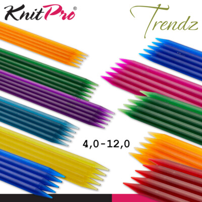 KnitPro Trendz Sockenstricknadeln  20 cm Acryl stylisch Nadelspiel  11 Größen