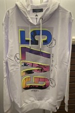 Avenue George V Paris NWT SZ LARGE White GV 75 Hoodie Sweatshirt Rhinestone