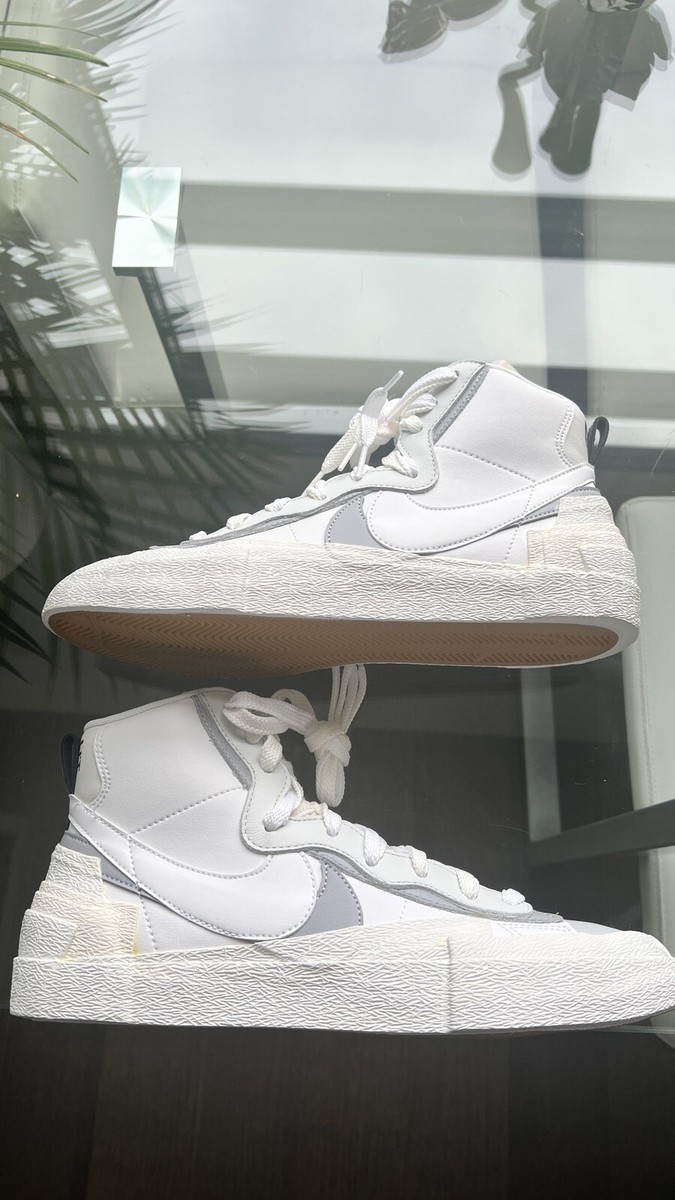 Size 10 - Nike Blazer Mid x Sacai White/Grey Brand New | eBay