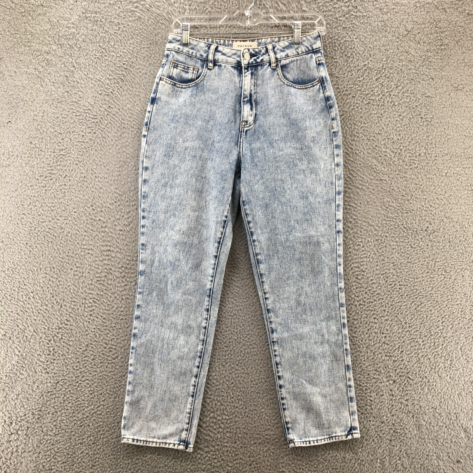 Pacsun Mom Jeans Womens 27 Blue Light Wash Denim Cotton Hi-Rise 5 Pockets Button-image