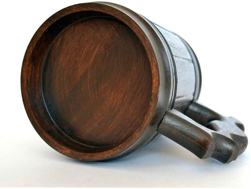 Wooden Viking Beer Mug Coffee Cup Handmade Wood Stainless Steel Stein Gift Xmas - Picture 9 of 9