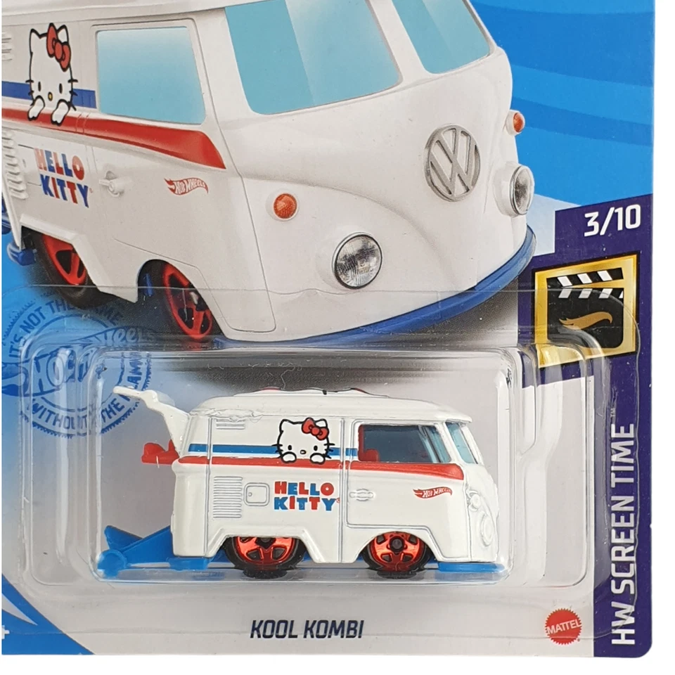 Hot Wheel KOOL KOMBI Hello Kitty Van Screen Time White 2020 38/250 New Sent Box — 第 2/4 张图片