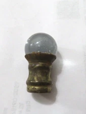 Vintage Art Deco clear glass Marble Lamp Finial