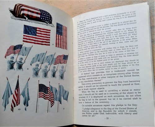 How to Respect and Display Our Flag by the U.S. Marine Corps 1950's illustrated - Picture 9 of 12