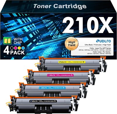 used for test 210X Toner Cartridges 4 Pack - 4301fdw Replacement for HP 210A