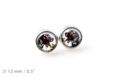 Pointer. Pet in your ear. Earrings. Photojewelry. Handmade. USA