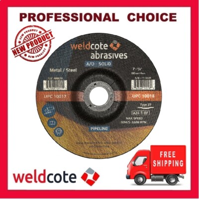 Weldcote 7'' X 1/8'' T-27 Depressed Center Cut Off Grinding Wheels Choose Arbor 