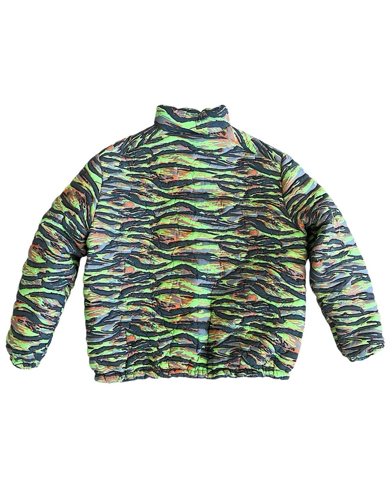 ERL Quilted Tiger Camo Pattern Down Puffer Jacket 100% Authentic Mens - Image 2 of 4