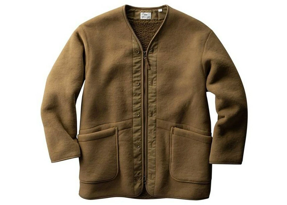 Uniqlo x Fleece Collarless (small, brown) |