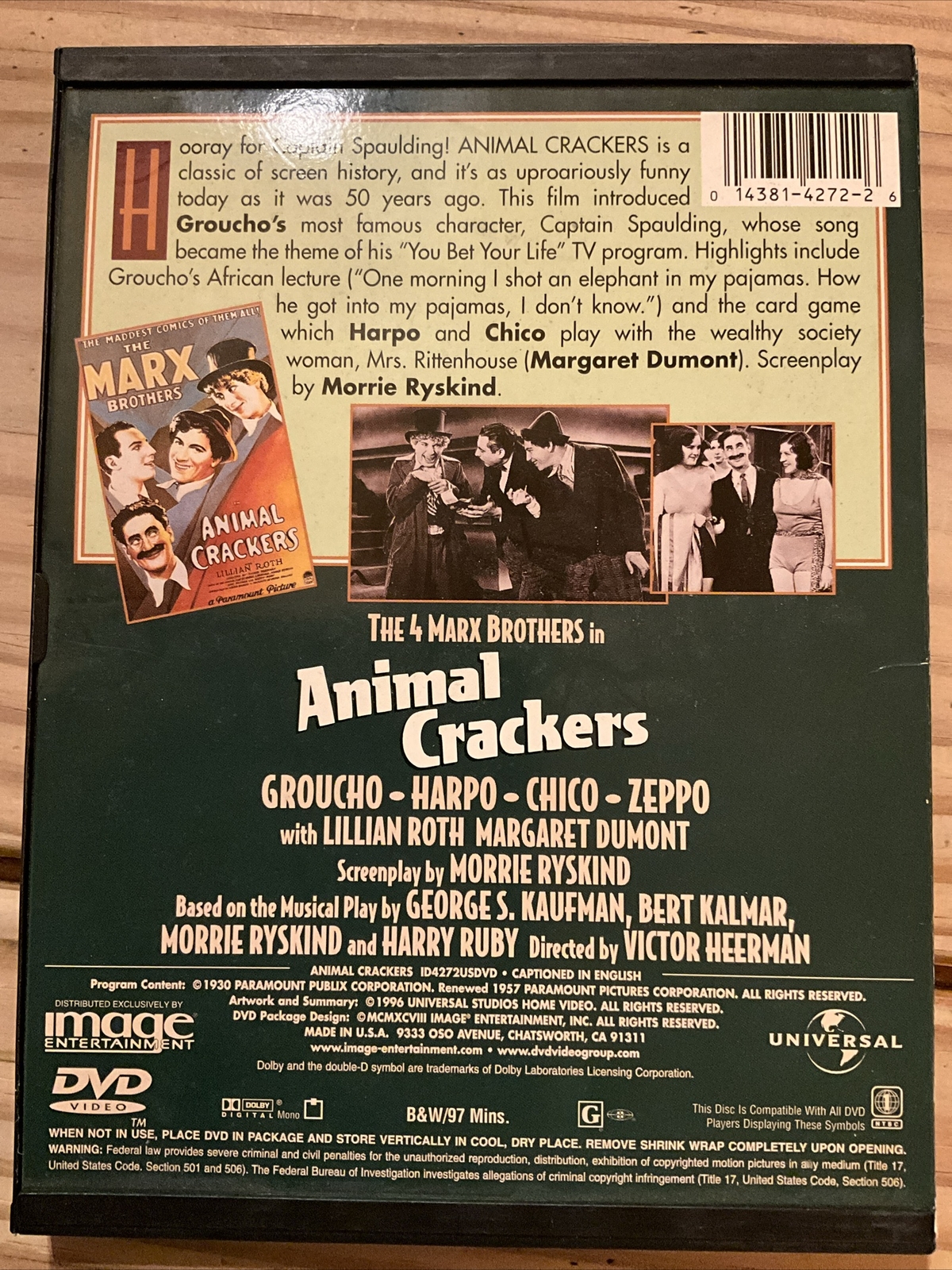 Animal Crackers (DVD, 1998) 14381427226 eBay