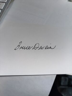 Bruce Devlin Signed 3x5 index Card