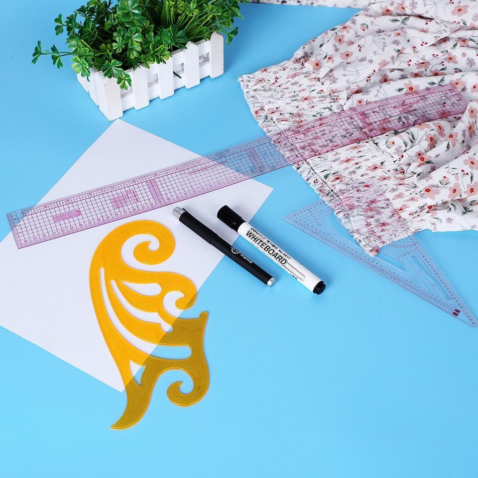 5pcs Metric Styling Rulers Curve Set Cutting Ruler Arm Sleeve Yardstick