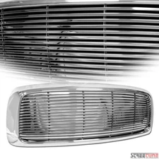 For 02-05 Dodge Ram 1500 2500 Chrome Horizontal Billet Front Bumper Grill Grille