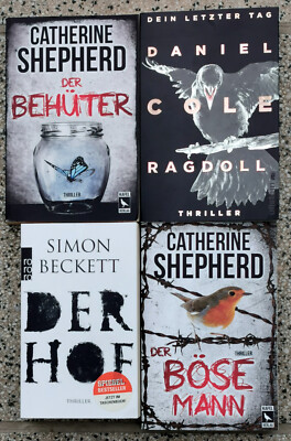 4 Spannende Thriller von Catherine Shepherd, Simon Beckett, Daniel Cole - Top!
