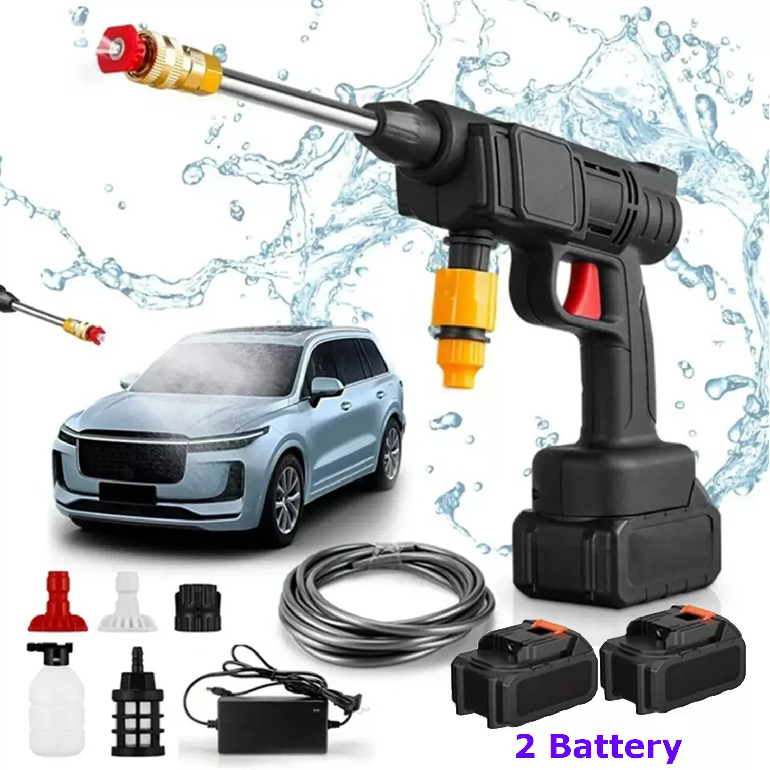 Cordless Electric High Pressure Water Spray Gun Car Washer C