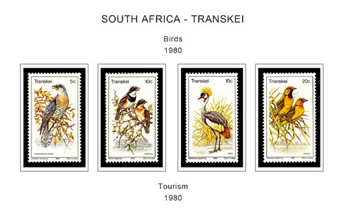 COLOR PRINTED R.S.A. TRANSKEI 1976-1994 STAMP ALBUM PAGES (34 illustrated pages) - Picture 9 of 19