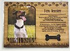 Fox Terrier Dog Profile Laser Engraved Wood Picture Frame Magnet