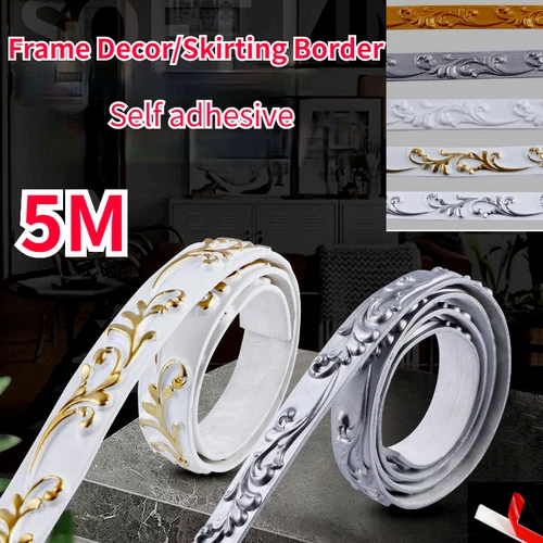 Frame Mold Wall Border Skirting Waist Line 3D Ceiling Edge Self-adhesive - Picture 3 of 20