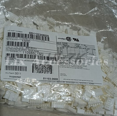 500X 511030600 Plastic shell 51103-0600 pitch 2.5mm6P connector compatible MOLEX