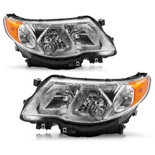 For 2009-2013 Subaru Forester Halogen Headlights Headlamps Assembly Left+Right