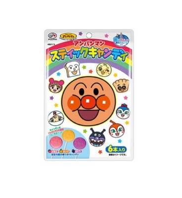 Fujiya, Anpanman Stick Candy Lollipop, 6 pcs in 1 bag, 3 flavors