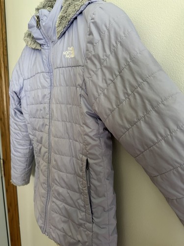 The North Face Purple Hooded Winter Coat Lined Jacket Girls Size M (10/12) - Picture 3 of 12