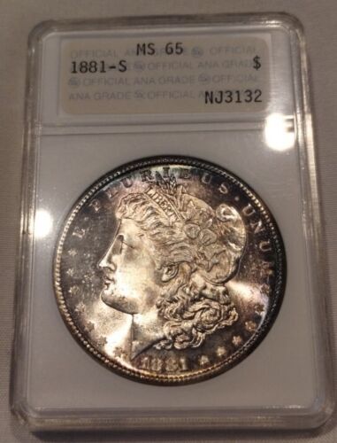 1881-S $1 Morgan Silver Dollar MS-65 Gem+ Old ANA Holder PQ - Picture 1 of 4