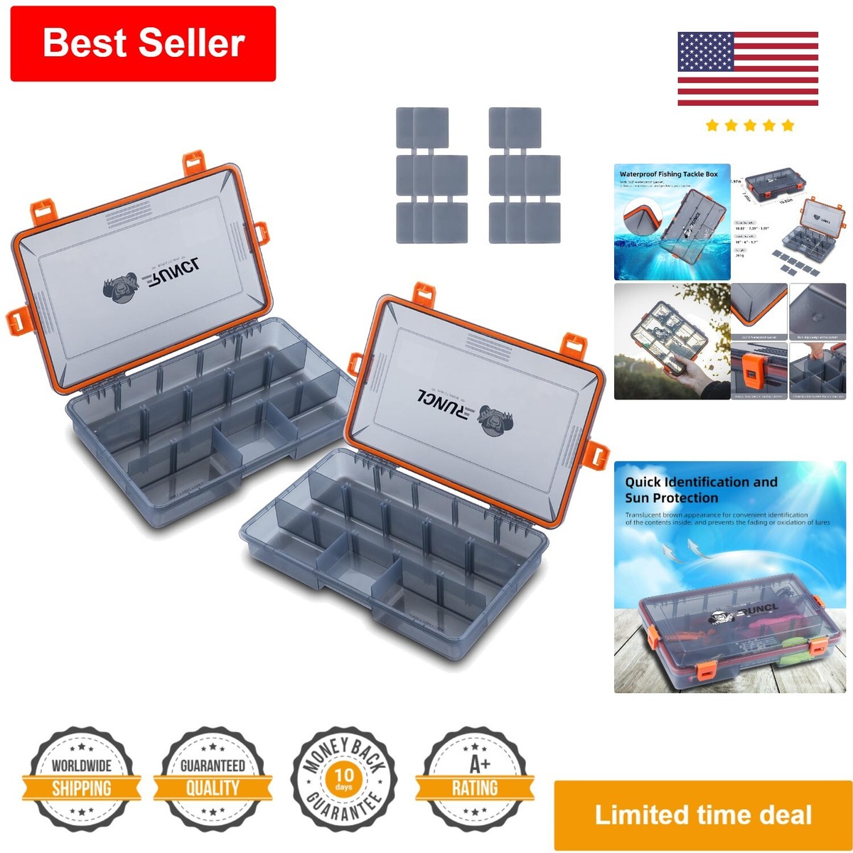 3600/3700 Tray Tackle Box - Waterproof Airtight Stowaway - Adjustable Dividers | eBay 3600/3700 Tray Tackle Box - Waterproof Airtight Stowaway - Adjustable Dividers | eBay
