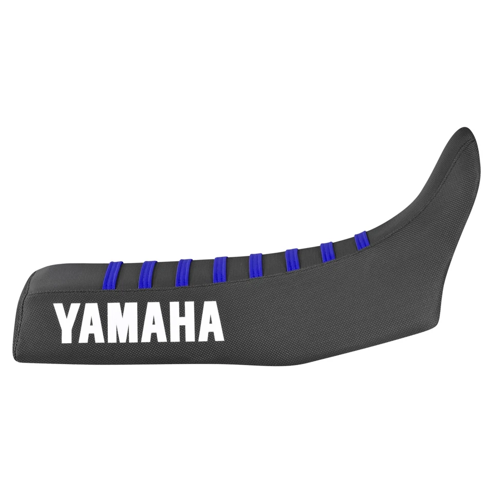 Cubierta de asiento con pinza Yamaha DT80 1985-1992 todo negro con costillas azules (YAMIO) #469 Foto 2 de 4