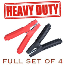 4 x 600 AMP JUMP LEAD CLAMPS  FULLY INSULATED CROCODILE CLIPS - HEAVY DUTY