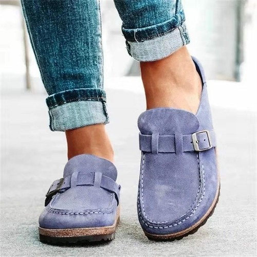 Damen-Sandalen Sommer Retro Wildleder Halbschuhe Halbschuhe Freizeit bequem flache Schuhe - Bild 2 von 52