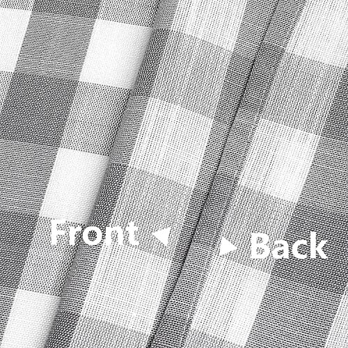 Tier Curtains for Kitchen Windows, Buffalo Plaid Gingham 28"x24"x2 Silver/Gray - Picture 4 of 6