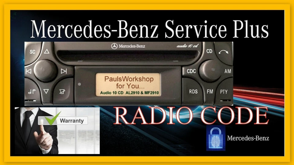 Radio Code 24H Mercedes Benz Audio 10 CD MF2910 AL2910 AL/MF2199 Becker Alpine - Bild 3 von 4