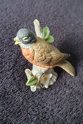 Vintage Giftcraft Nordamerikanisches Rotkehlchen Figur - 70er Jahre handbemalte Keramik