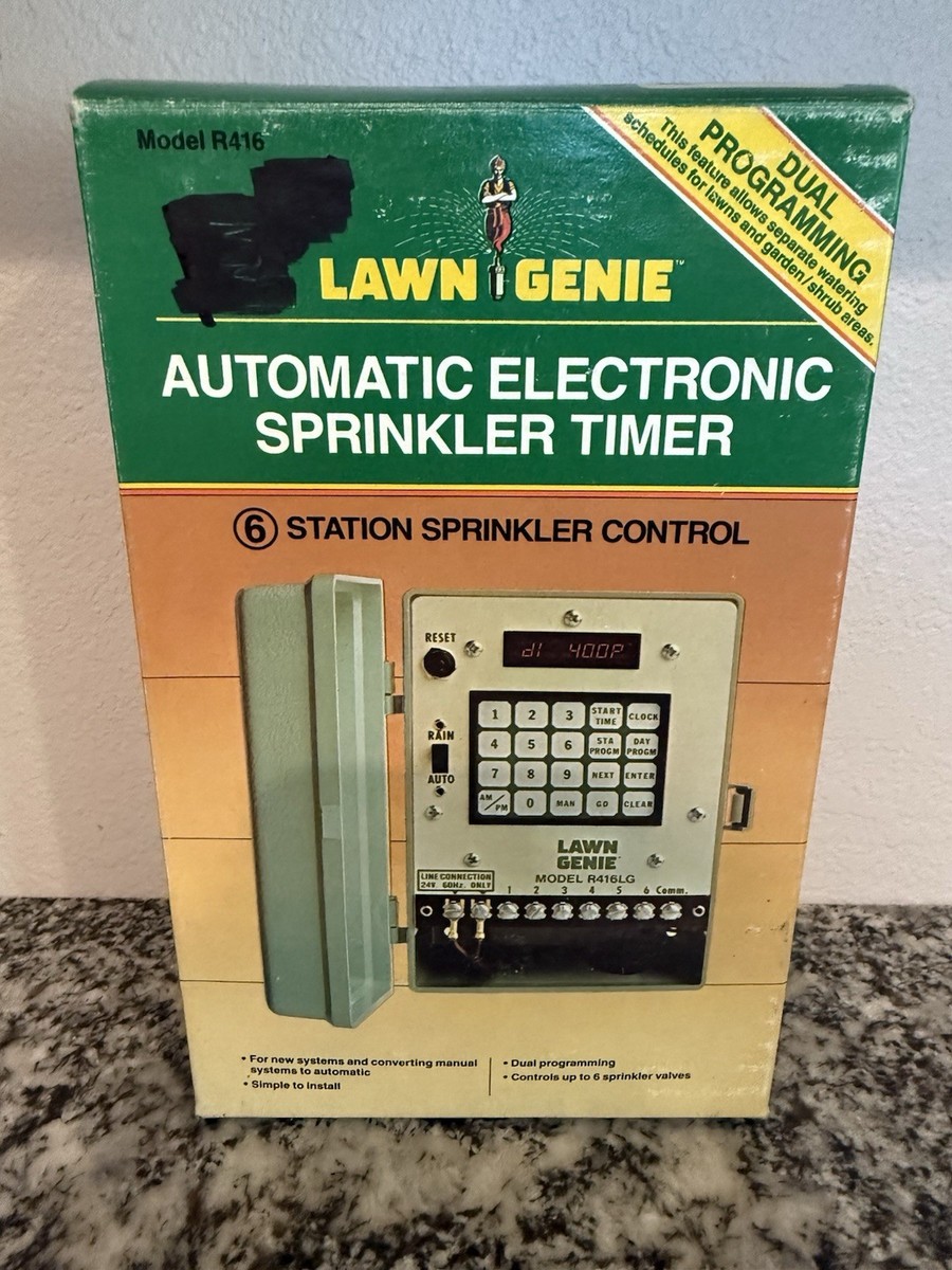 Lawn Genie 416lcd-lg 6 Station Sprinkler LCD Timer NOS for sale