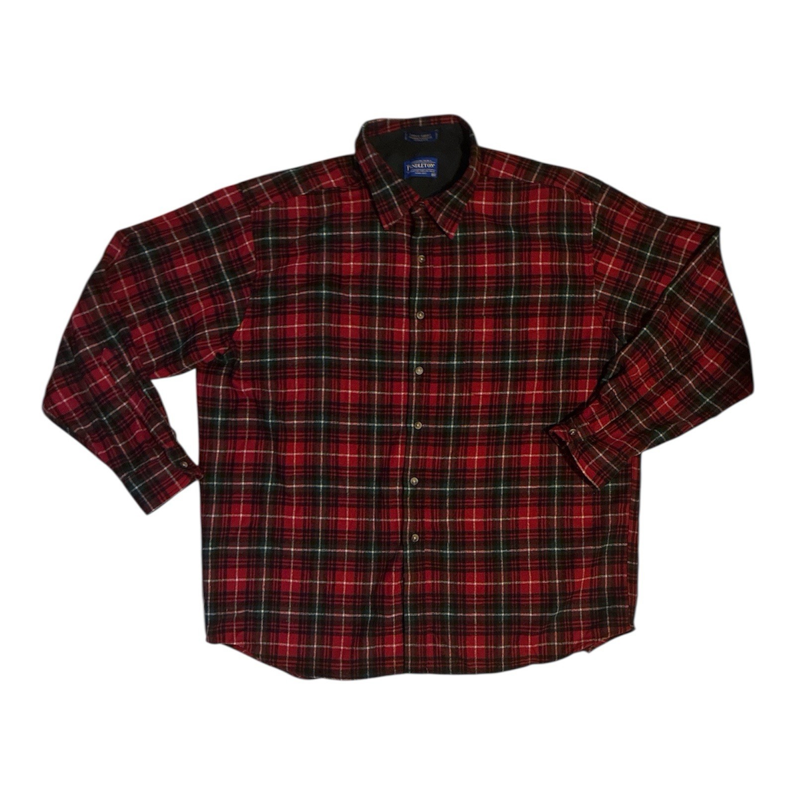 Pendleton Plaid Virgin Wool Lodge Button Down Shi… - image 1